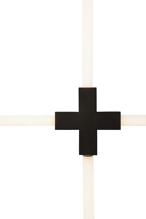 CONEXÃO CRUZ  4 SAIDA PARA lampada T8 x 170x170x45mm x T8 60 ou 120cm
