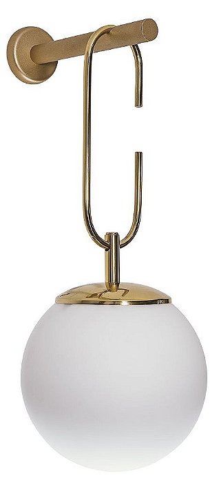 ARANDELA Usina Design QUIRON 16610/1 Globo De Vidro Suspenso x Ø20 X 50,5 X 26,5 x 01 - E27