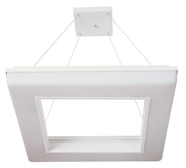 Pendente VIVAZ 19022/46 LED4 Usina design LED 4000k  Difusor Acrilico Vazado Quadrado Ilum. Direta Indireta x 460x460x1000 x LED36,8W 4000K/BIVOLT