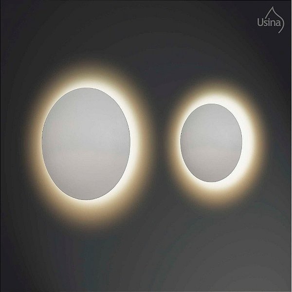 Arandela Interna Redonda Curva Branca Luz Indireta Ø40 Eclipse Usina Design G9 239/40 Banheiros e Corredores