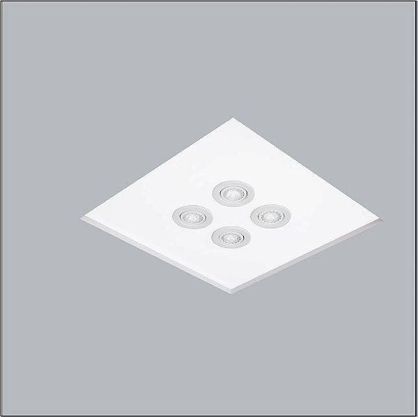 Plafon Now Frame Embutido Quadrado Acrílico 29x29cm Usina Design 4x E27/ 1 GU10 Bivolt 30080-29 Salas e Quartos