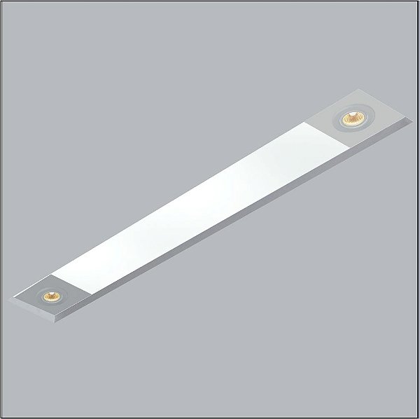 Plafon Now Frame Embutido Retangular Acrílico 12x143cm Usina Design 2 T8 Tubular/ 2 GU10 30090-139 Salas e Entradas