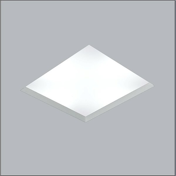 Plafon Now Frame Embutido Quadrado Acrílico Branco 17x17cm Usina Design 2x E27 Bivolt 30100-16 Corredores e Quartos