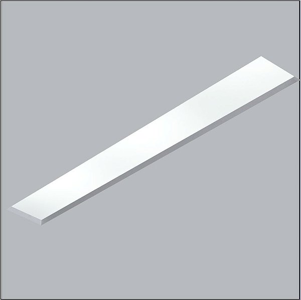 Plafon Now Frame Embutido Retangular Acrílico 12x65cm Usina Design 2x T8 Tubular Bivolt 30111-62F Salas e Banheiros