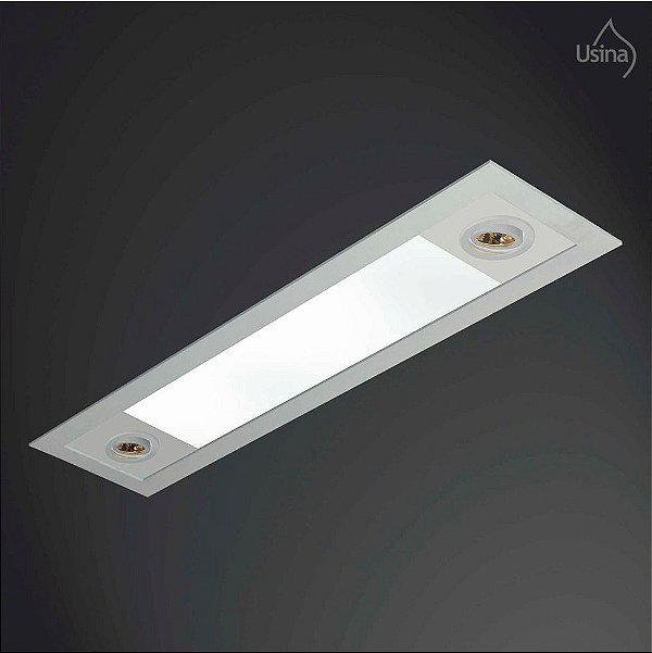 Plafon Embutido Retangular Bivolt 20x90 Ruler Usina Design T8 AR 70 3721/90f Cozinhas e Quartos