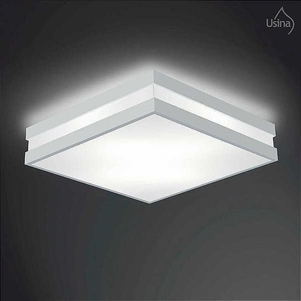 Plafon Sobrepor Acrílico Quadrado 25x25 Usina Design Modular E-27 3800/25 Cozinhas e Corredores