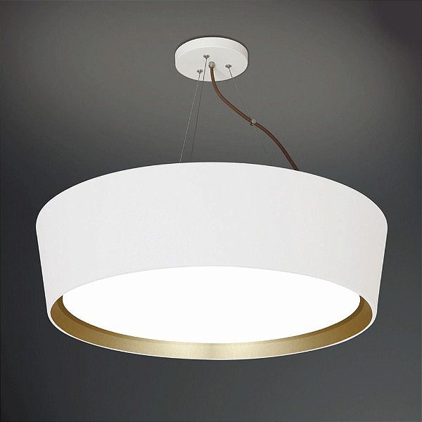 Pendente Redondo Acrílico Leitoso Aro Colorido 55cm Onix Usina Design E-27 4101/55 Entradas e Hall