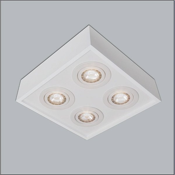 Plafon Sobrepor Quadrado Alumínio Branco 20x20 Premium Usina Design Ar70 4502/25 Salas e Escritórios