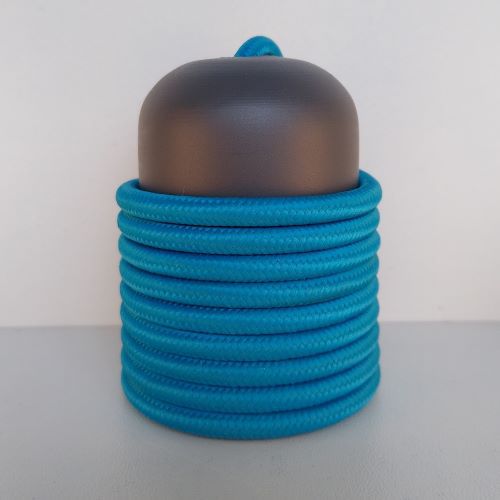 Cabo Eletrico PP Tecido Azul Claro Turquesa  para Luminárias Decorativo p/ Aumentar Tamanho  2x 0,13mm 300v (10 metros)
