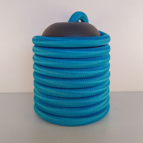 Cabo Eletrico PP Tecido Azul Claro Turquesa  para Luminárias Decorativo p/ Aumentar Tamanho  2x 0,50mm 300v (10 metros)