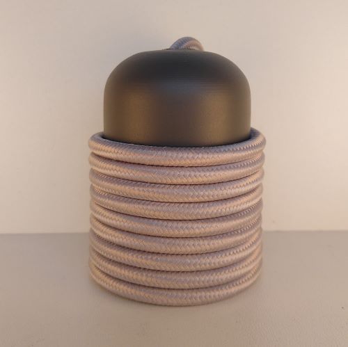 Cabo Eletrico PP Tecido Cinza Claro  para Luminárias Decorativo p/ Aumentar Tamanho  2x 0,13mm 300v (ROLO 100 metros)