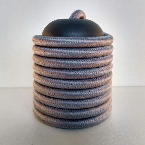 Cabo Eletrico PP Tecido Grafite para Luminárias Decorativo p/ Aumentar Tamanho  2x 0,50mm 300v (10 metros)