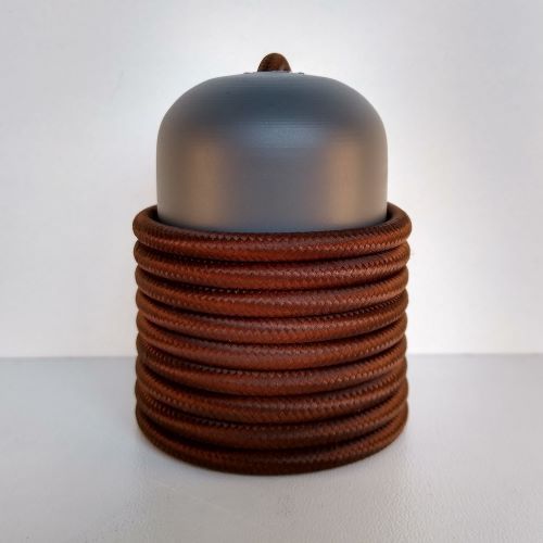 Cabo Eletrico PP Tecido Marrom  para Luminárias Decorativo p/ Aumentar Tamanho  2x 0,13mm 300v (ROLO 100 metros)