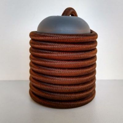 Cabo Eletrico PP Tecido Marrom  para Luminárias Decorativo p/ Aumentar Tamanho  2x 0,50mm 300v (10 metros)