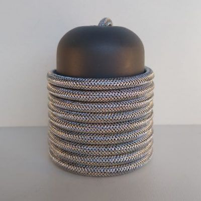 Cabo Eletrico PP Tecido Prata  para Luminárias Decorativo p/ Aumentar Tamanho  2x 0,13mm 300v (ROLO 100 metros)