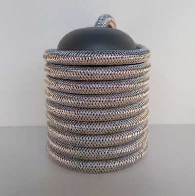 Cabo Eletrico PP Tecido Prata  para Luminárias Decorativo p/ Aumentar Tamanho  2x 0,50mm 300v (10 metros)