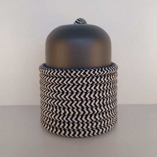 Cabo Eletrico PP Tecido Preto / Branco  para Luminárias Decorativo p/ Aumentar Tamanho  2x 0,13mm 300v (10 metros)