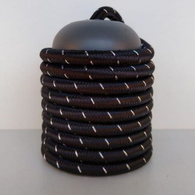 Cabo Eletrico PP Tecido Preto / Branco  para Luminárias Decorativo p/ Aumentar Tamanho  2x 0,50mm 300v (10 metros)