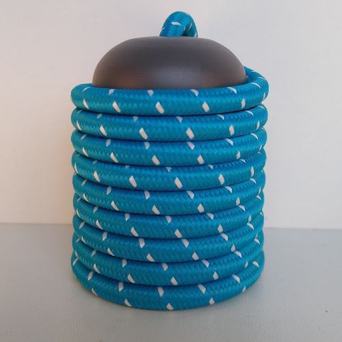 Cabo Eletrico PP Tecido Preto / Prata  para Luminárias Decorativo p/ Aumentar Tamanho  2x 0,13mm 300v (ROLO 100 metros)