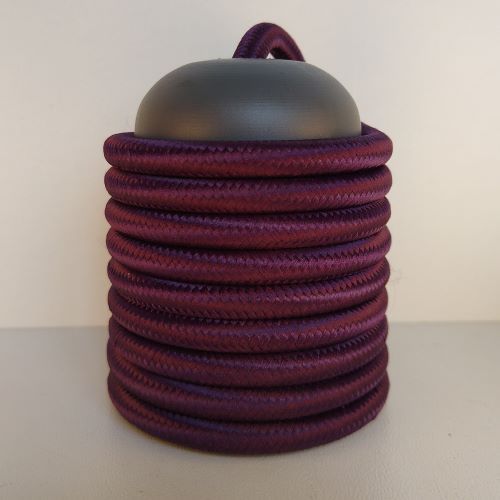 Cabo Eletrico PP Tecido Roxo  para Luminárias Decorativo p/ Aumentar Tamanho  2x 0,50mm 300v (10 metros)