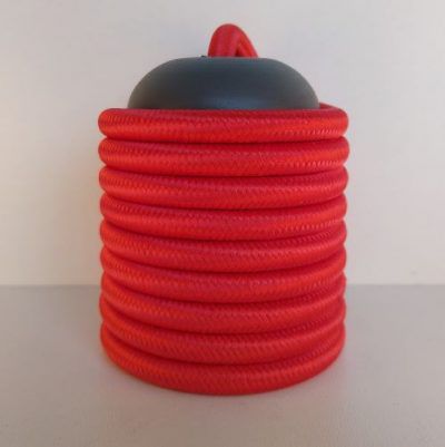 Cabo Eletrico PP Tecido Vermelho  para Luminárias Decorativo p/ Aumentar Tamanho  2x 0,50mm 300v (10 metros)