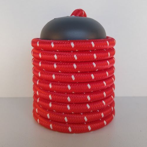 Cabo Eletrico PP Tecido Vermelho / Branco  para Luminárias Decorativo p/ Aumentar Tamanho  2x 0,50mm 300v (10 metros)