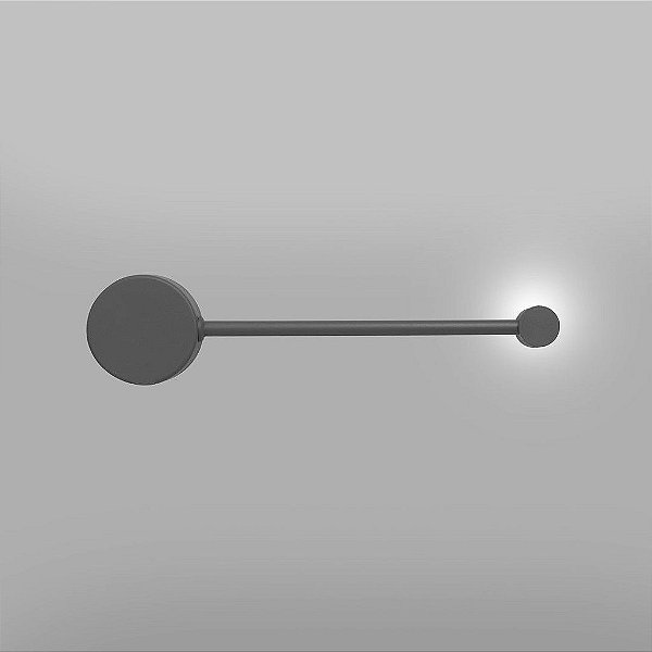 Arandela Alumínio Dueluci Ponto 602 Luz Moderno Geometrico Haste Redondo  L6,5 x P5,5 x A28,5cm  - 1 x Led 1W 3000K    (BIVOLT)