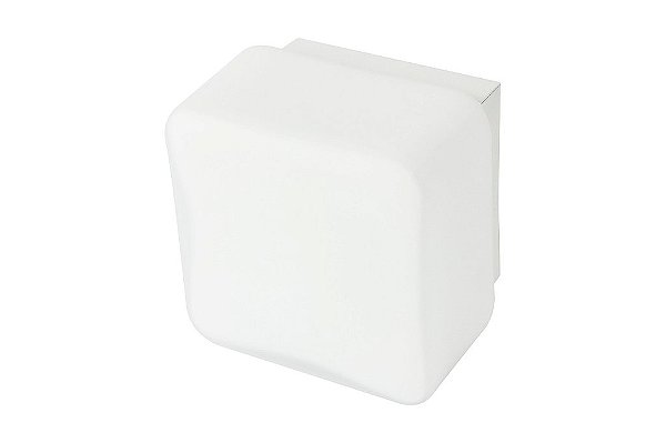 Arandela Dueluci 700 KUBE Alumínio Quadrada Branco Leitoso Design Vidro Branco L10,5x A10,5 x P8 cm - 1x G9 Led - Pintura Bco Textura