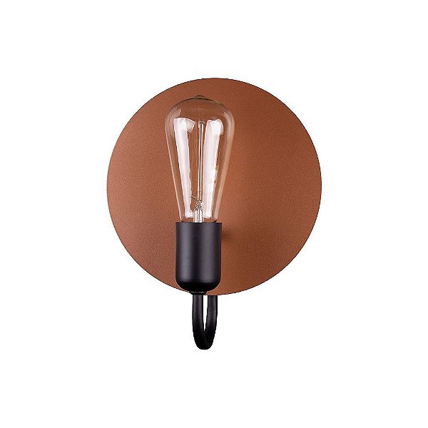 Arandela Dueluci 723 LUA Alumínio Chapa Redonda Design Moderno Filamento Ø22 x A28 x P9cm - 1 x E27 Led