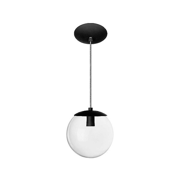 Pendente Dueluci 2325B BOLA 25 Alumínio Suspenso Moderno Globo Vidro Bco Fosco - x Ø25 cm - 1 x E27 Led
