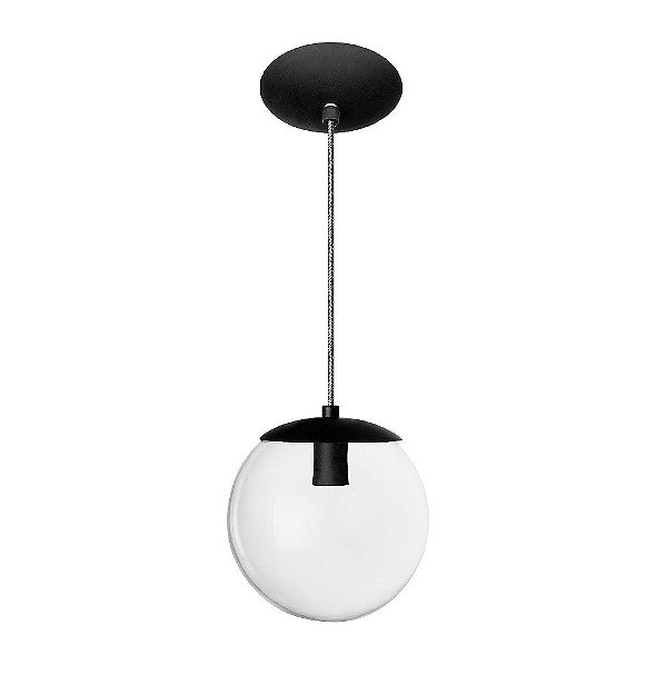 Pendente Dueluci 2330B BOLA 30 Alumínio Suspenso Moderno GloboVidro Bco Fosco - x Ø30 cm - 1 x E27 Led