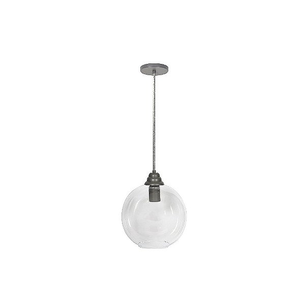Pendente Dueluci 2550 MAY Alumínio Moderno Suspenso Vertical Globo Vidro Cristal Bola Ø25 Boca 12,5cm - 1 x E27