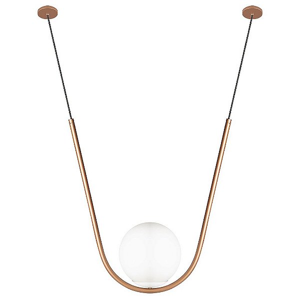 Pendente Dueluci 678-20B ARCO Alumínio Suspenso Moderno Globo Vidro L44 P20 x A53cm - 1 E27