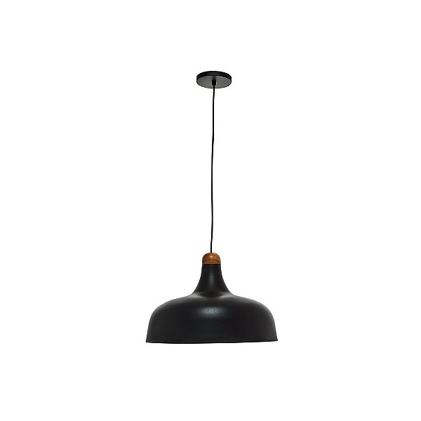 Pendente Dueluci 945 JADE Alumínio Cupula Industrial Redondo Retro Madeira Ø36 x A21cm - 1 x E27 Led