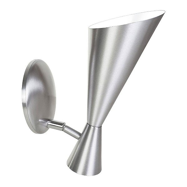 Arandela Zig Zag Decorativa Cônica Alumínio Lixado Luz Direcionável Ø11cm E-27 Eletrônica Munclair 2321 Corredores e Salas