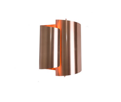 Arandela Dupla Calandra Ondulada Alumínio Cobre Bivolt 21x30cm G9 Halopin Munclair 2337 Corredores e Salas