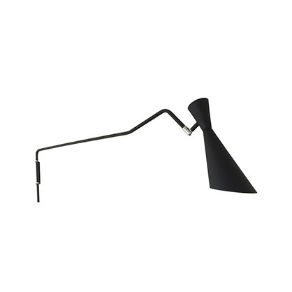 Arandela Zig Zag Cônica Direcionável Alumínio Preto Fosco Bivolt Ø11cm E-27 Eletrônica Munclair 2340 Escritórios e Quartos