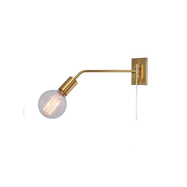 Arandela Agni Haste Reta Pequena Alumínio Dourado Fosco Bivolt 40x15 E-27 Eletrônica Munclair 2344 Corredores e Entradas