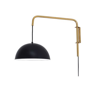 Arandelas Munclair 2369 ClássicosMunclair Meia 1/2 Esfera Haste Moderna x1E27 BOLINHA x Cupula 25 x 12cm x Comprimento 38cm