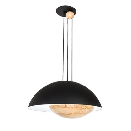 Pendente Munclair 4628 ÍrisPAX.ARQ Meia Esfera Moderno Madeira56CM X 21CM Cabo até 1,30m x 3 E27 - BULBO LED