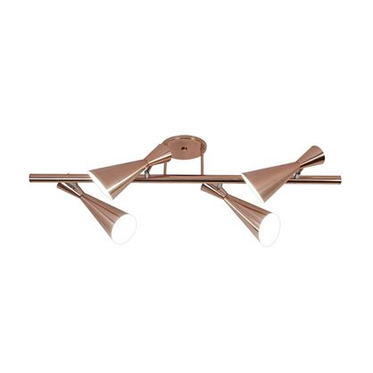 Plafon Trilho Zig Zag Foco de Luz Direcionável Bivolt 1,0m E-27 Eletrônica Munclair 3383-4 Escritórios e Quartos