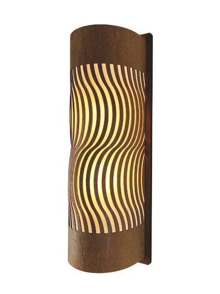 Arandela Ondas Longa Classic Lar Madeira 40cm 2x E27 – Ref. 1089