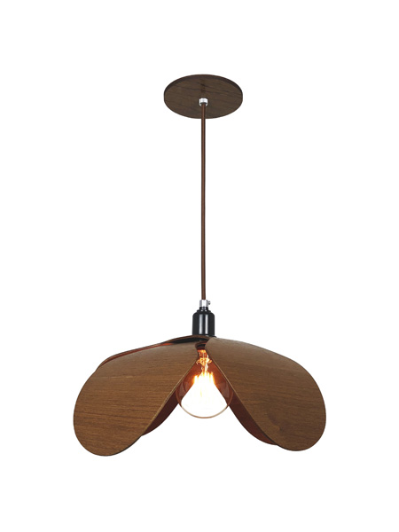 Pendente Trevo Classic Lar Madeira 44cm E27 – Ref. 1090