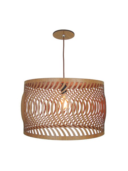 Pendente Ondas 45 Classic Lar Madeira 44cm E27 – Ref. 1071