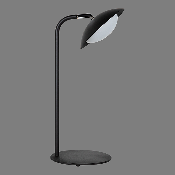 Abajur Dueluci Pose 1076 Alumínio e Vidro Branco Fosco Ø18cm x A40cm LED 5,6W 2700K Linha Design Contemporâneo