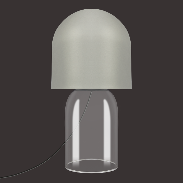 Abajur Dueluci Vistoso 464G Alumínio Vidro Cristal Ø28cm x A55cm 2x Soquetes E27 LED Linha Design Moderno