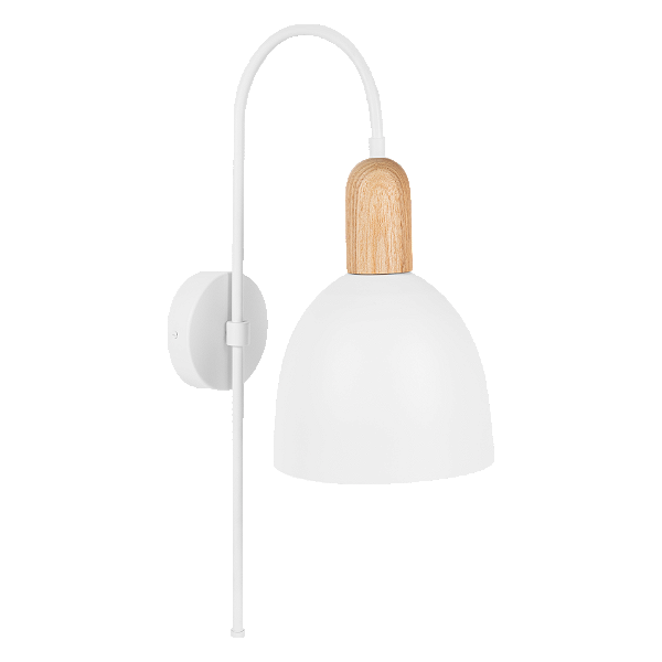 Arandela Dueluci Dome 733M Madeira e Alumínio C17cm x P27cm x A50cm 1x E27 LED Linha Design Natural e Contemporâneo