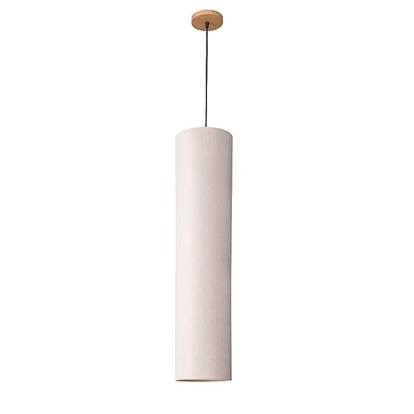 Pendente Madelustre Esbelto Grande Ø20x90cm Linho E27 Castanho 3337-