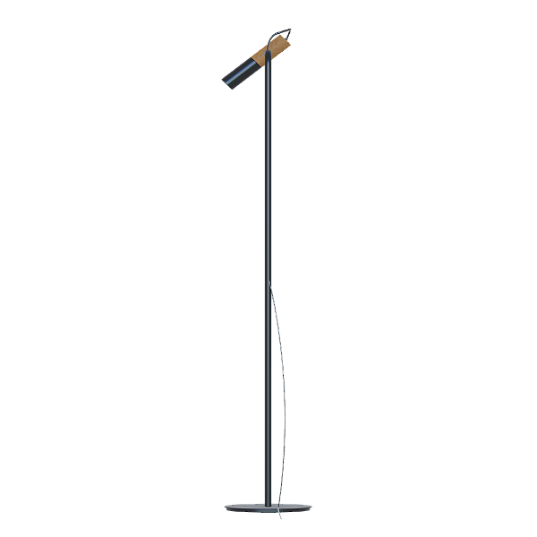 Coluna TUB 2144 em Alumínio e Madeira com Tubo Reto para 1 Lâmpada LED GU10 Mini Dicróica – Dueluci Iluminação