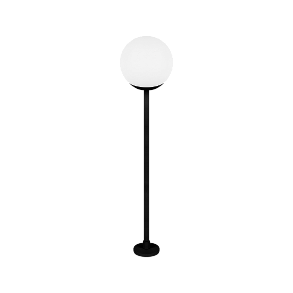 Espeto Externo ESFERA Ø10 RETO 4106 com Globo 10 cm G9 5W – Estrutura Ø10 x A63 cm com Haste de 28 cm para Aterramento – Dueluci Iluminação